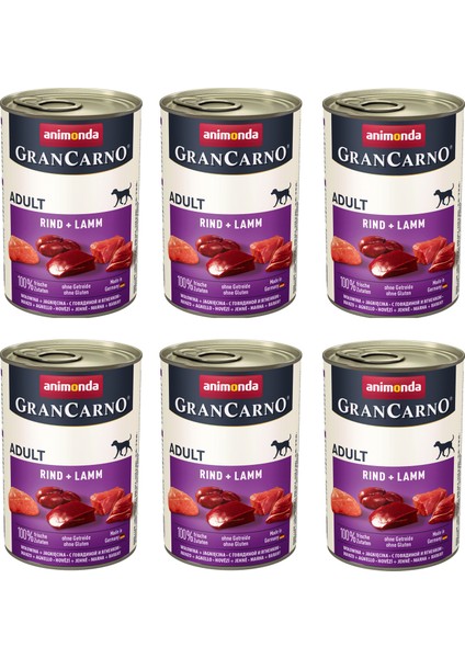 Grancarno Sığır ve Kuzu Etli Köpek Konserve 400 Gr. x 6 Adet