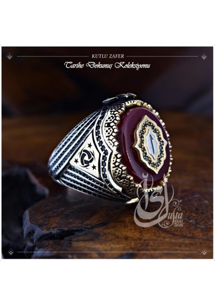 Islam Usta Tasarımı Kutlu Zafer Gümüş Erkek Yüzük