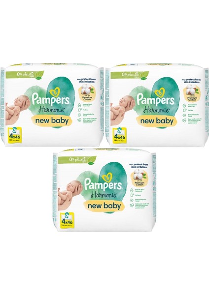 Pampers Harmonie Islak Havlu Mendil Aqua Pure Yeni Doğan-New Baby (12 Li Set) (552 Yaprak)