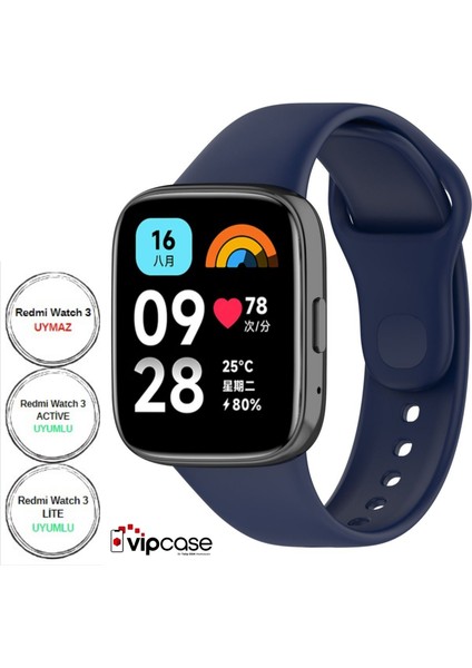 Vip Case Xiaomi Redmi Watch 3 Active ve Watch 3 Lite Uyumlu Akıllı Saat Bileklik Silikon Kordon