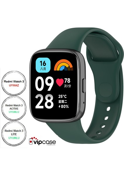 Vip Case Xiaomi Redmi Watch 3 Active ve Watch 3 Lite Uyumlu Akıllı Saat Bileklik Silikon Kordon