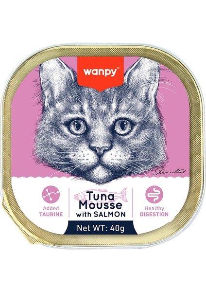 Ton Balıklı ve Somonlu Alutray Kedi Yaş Mama 40 gr 6 adet