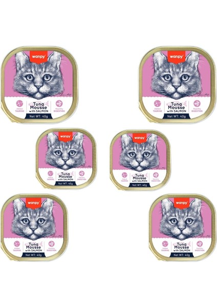 Ton Balıklı ve Somonlu Alutray Kedi Yaş Mama 40 gr x 6 Adet