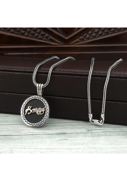 Kemal Atatürk Imzalı Yuvarlak Model Gümüş Erkek Kolye