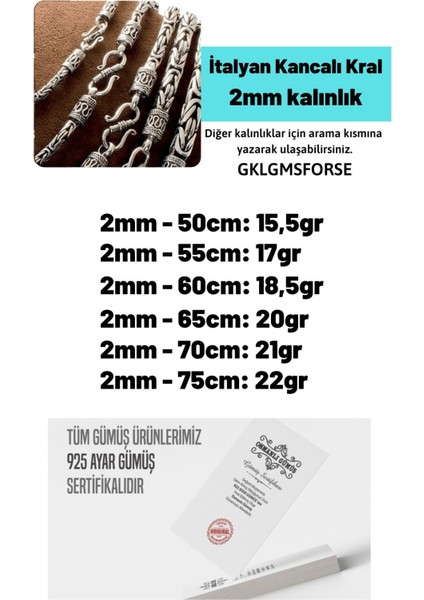 2mm Italyan Kancalı Kral Model 925 Ayar Gümüş Erkek Kolye Zincir 240079804 modelleri