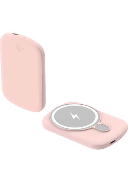 IX-PB033 5.000 Mah 15W Magsafe Powerbank Taşınabilir Şarj Cihazı -Pembe