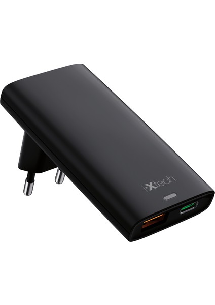 Ix-Hc8 65W Type-C ve USB Çift Port Ultra Ince Seyahat Tipi Hızlı Şarj Adaptörü