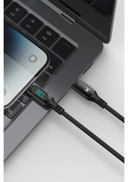 IX-UC019 Type-C To Lightning Dijital Göstergeli Şarj ve Data Kablosu