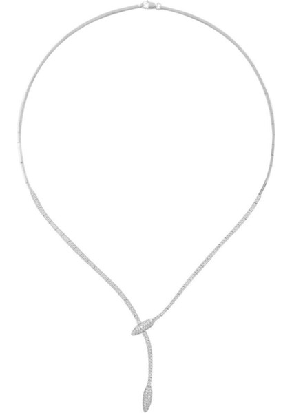 Elika Zirkon Taşlı Bayan Gümüş Kolye