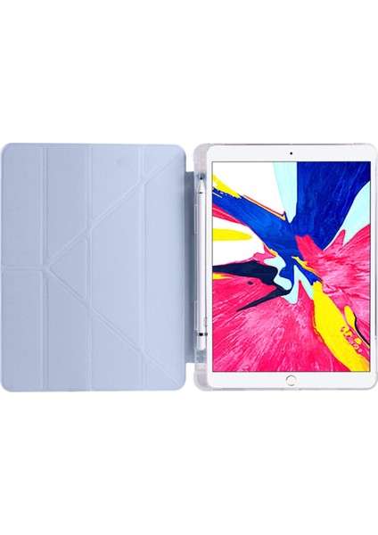 Apple iPad 9. Nesil 10.2 Inc (2021) Yatay ve Dikey Standlı Antişok Köşe Korumalı Kalemlikli Origami Slikon Kılıf A2602 A2604 A2603 A2605 indirimleri