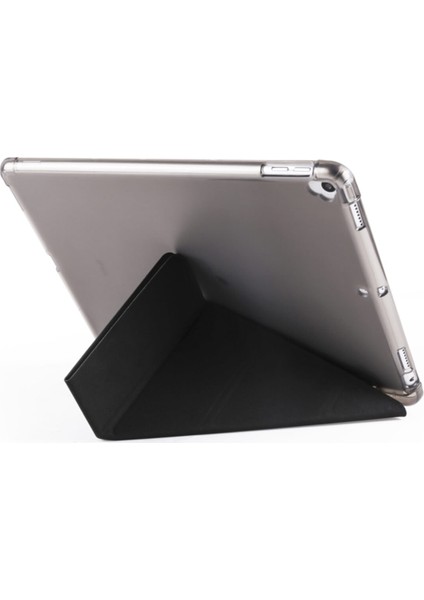 Apple iPad 8. Nesil 10.2 Inc (2020) Yatay ve Dikey Standlı Antişok Köşe Korumalı Kalemlikli Origami Slikon Kılıf A2270 A2428 A2429 A2430 modelleri
