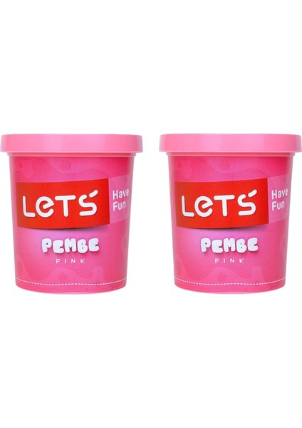 Lets Tek Renk Oyun Hamuru Pembe ( 150 Gram ) Ikili