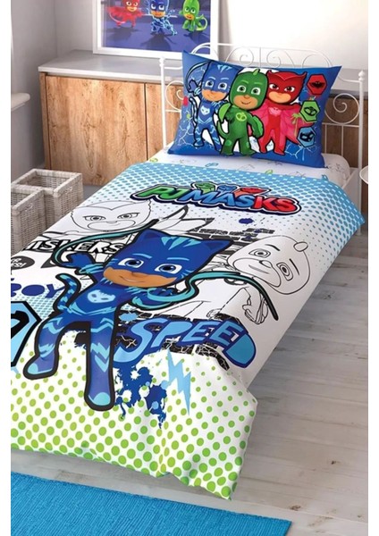 Lisanslı Tek Kişilik Nevresim Takımı Pj Masks