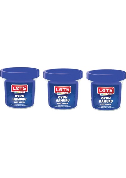 Lets Tek Renk Oyun Hamuru Lacivert ( 115 Gram ) Üçlü