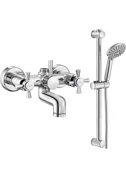 Eca Quadrille Banyo Bataryası + Eca Logica Sürgülü Duş Seti Üst Takımı