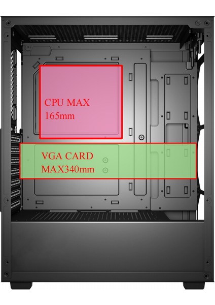 Cold Power F-Air Tamperli Cam Mesh Ön Panel 6 x Rainbow Fan Psu Yok Atx Bilgisayar Kasası