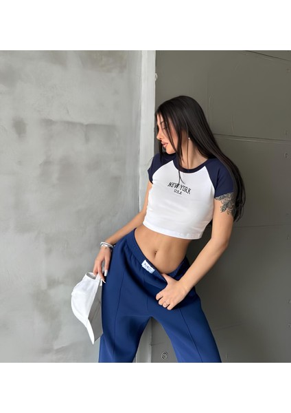 New York Baskılı Crop T-Shirt fiyatları