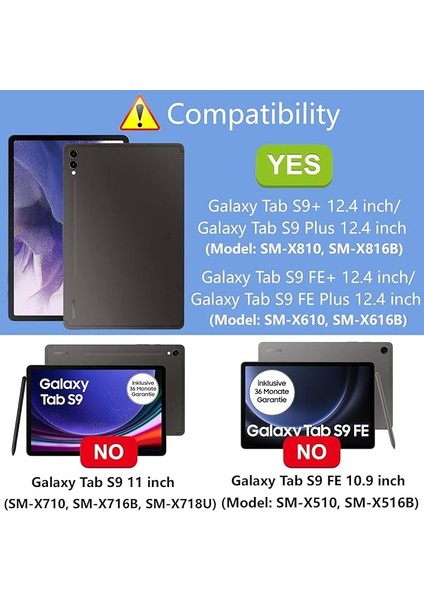 Samsung Galaxy Tab S9 Fe Plus SM-X610 Uyumlu Arka Kılıf Şeffaf