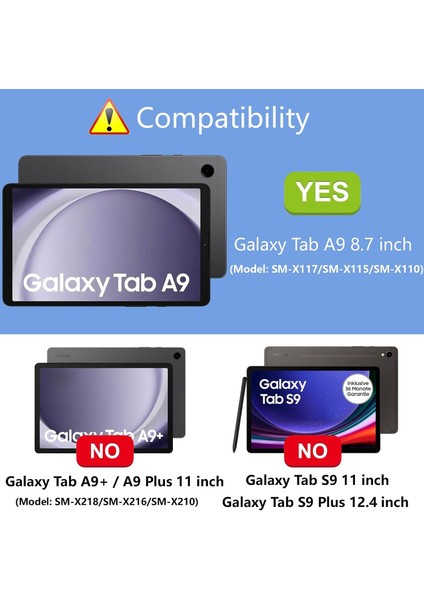 Samsung Galaxy Tab A9 8.7" SM-X117/SM-X115/SM-X110 Uyumlu Arka Kılıf Şeffaf