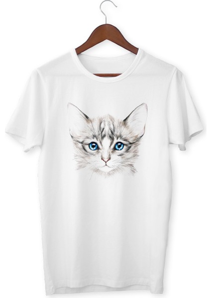 Kedi Baskılı Çocuk Yetişkin Tişört Kedi T-Shirt Unisex