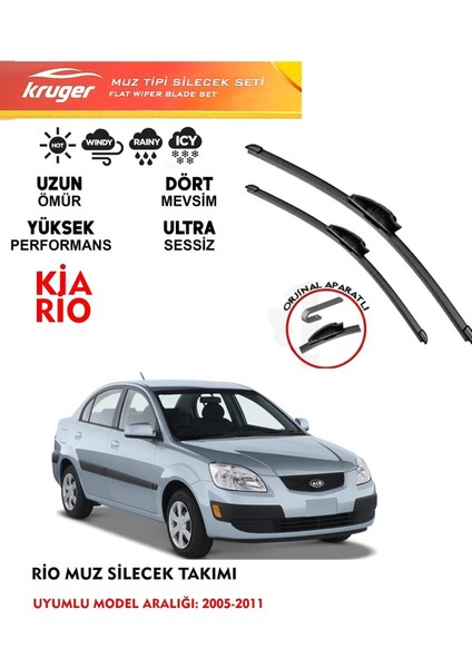 Kia Rio Muz Muz Silecek Takımı 2006 Model Araca Özel Aparat