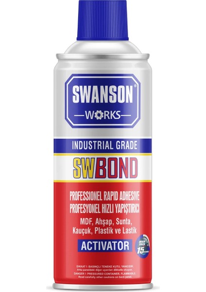 Swanson Works Swbond Mdf Kit Profesyonel Süper Hızlı Yapıştırıcı Seti 200 + 35 ml