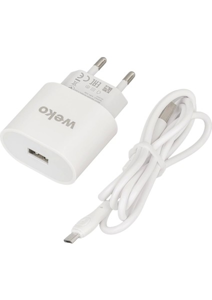 WK-21441 Pdu Qc 3.0 Amper Şarj Başlık Adaptörü + Mıcro USB Kablo No:1