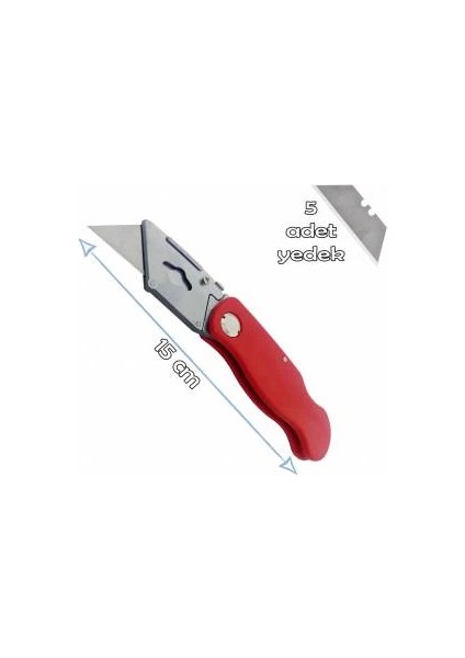 Katlanabilir Halıfleks Maket Bıçağı Üçgen Uçlu Falçata