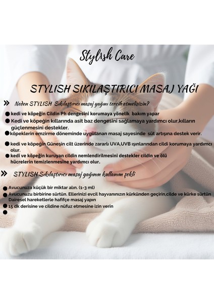 Stylish Kedi ve Köpekler Için Cilt Sıkılaştırıcı Masaj Yağı 200 ml modelleri
