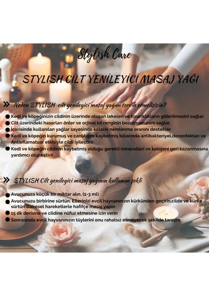 Stylish Kedi ve Köpekler Için Cilt Yenileyici Masaj Yağı 200 ml modelleri