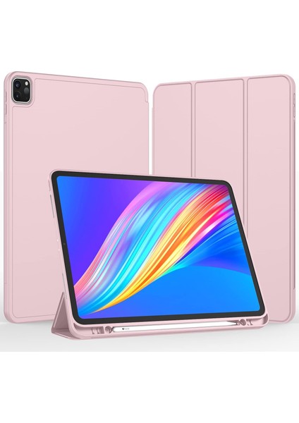 Apple iPad Pro 12.9 (2020) 4. Nesil Kalemlikli Yatay Standlı Stromix Smart Kılıf A2229 A2069 A2232 A2233