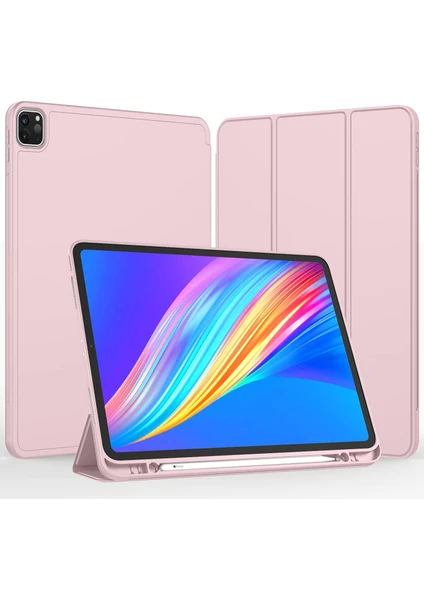 Apple iPad Pro 12.9 (2020) 4. Nesil Kalemlikli Yatay Standlı Stromix Smart Kılıf A2229 A2069 A2232 A2233