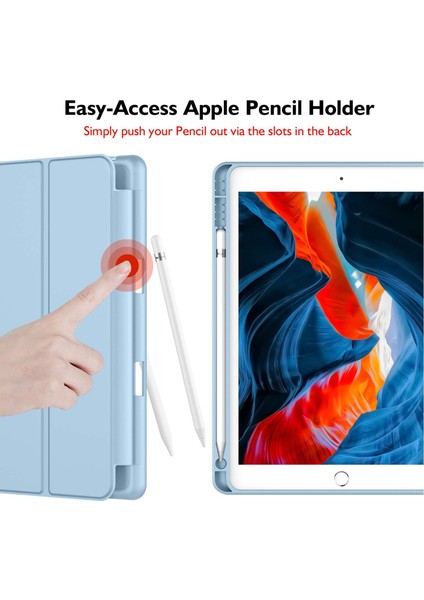 Apple iPad 9. Nesil 10.2 Inc (2021) Kalemlikli Yatay Standlı Stromix Smart Kılıf A2602 A2604 A2603 A2605