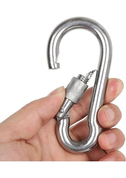 3 Adet 6 mm Karabina Yaylı Galvanizli Çelik Salıncak Hamak Askı Kilidi modelleri