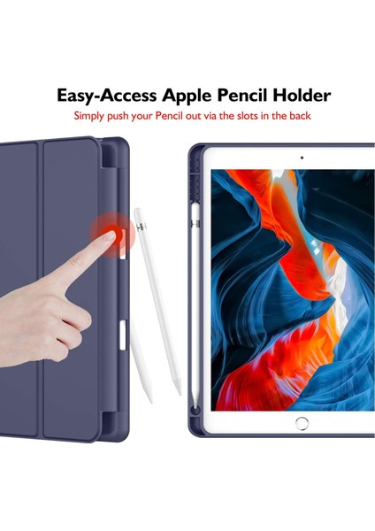 Apple iPad 8. Nesil 10.2 Inc (2020) Kalemlikli Yatay Standlı Stromix Smart Kılıf A2270 A2428 A2429 A2430