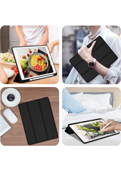 Apple iPad Air 3. Nesil 10.5 Inc (2019) Kalemlikli Yatay Standlı Stromix Smart Kılıf A2123 A2152 A2153