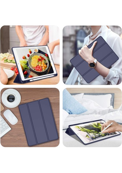Apple iPad 8. Nesil 10.2 Inc (2020) Kalemlikli Yatay Standlı Stromix Smart Kılıf A2270 A2428 A2429 A2430