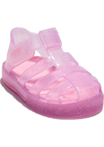 S10265BB Star Glitter Pembe Ortopedik Günlük Kız Çocuk Sandalet