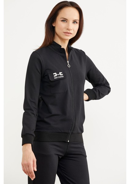 Fermuarlı Jogger Eşofman Takım - Siyah