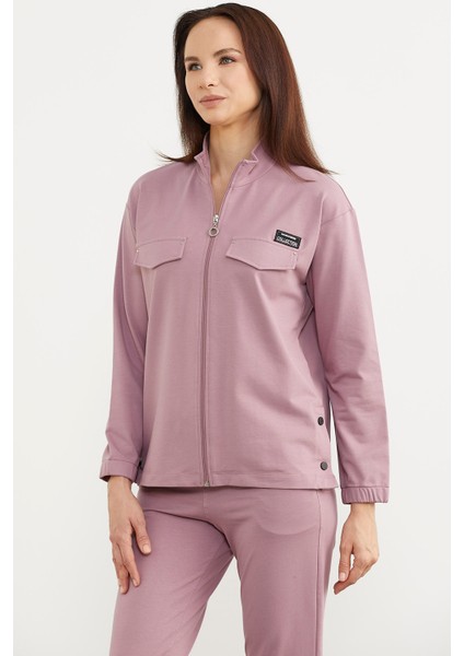 Oversize Cep Detaylı Eşofman Takım - Lila modelleri