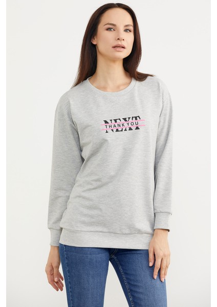 Sıfır Yaka Oversize Sweatshirt - Gri fiyatları