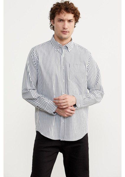 Kareli Uzun Kol Cepli Gömlek - Siyah modelleri