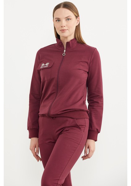 Fermuarlı Jogger Eşofman Takım - Bordo