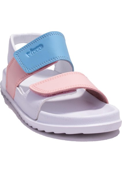 Krixi 321F23Y252B Beyaz Pembe Ortopedik Günlük Kız Çocuk Spor Sandalet