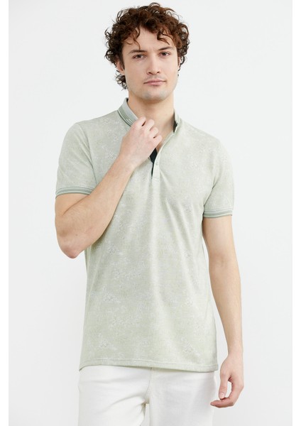 Slim Fit Triko Polo Yaka T-Shirt - Yeşil fiyatları