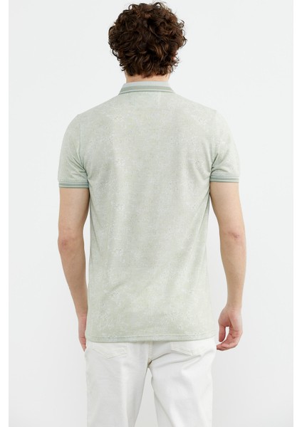 Slim Fit Triko Polo Yaka T-Shirt - Yeşil fırsatları