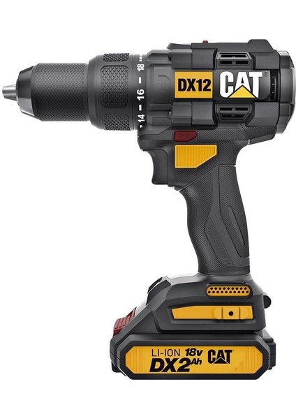 DX12SET Çift Akülü Şarjlı Darbeli Matkap 18VOLT/2.0AH + DA01903 201 Parça Delme ve Vidalama Uç Seti
