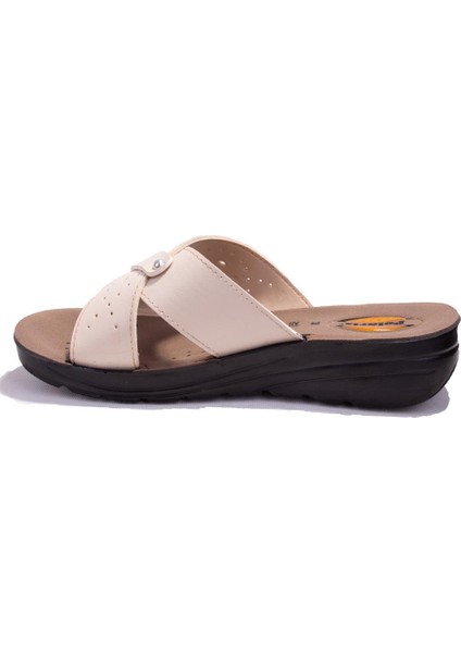 403003BB Bej Ortopedik Günlük Kadın Terlik modelleri