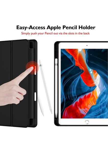 Apple iPad 7. Nesil 10.2 Inc (2019) Kalemlikli Yatay Standlı Stromix Smart Kılıf ve Ekran Koruyucu A2197 A2200 A2198 fiyatları