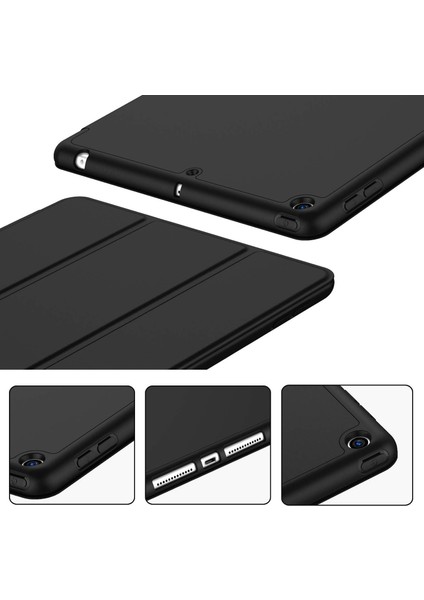 Apple iPad 7. Nesil 10.2 Inc (2019) Kalemlikli Yatay Standlı Stromix Smart Kılıf ve Ekran Koruyucu A2197 A2200 A2198 modelleri